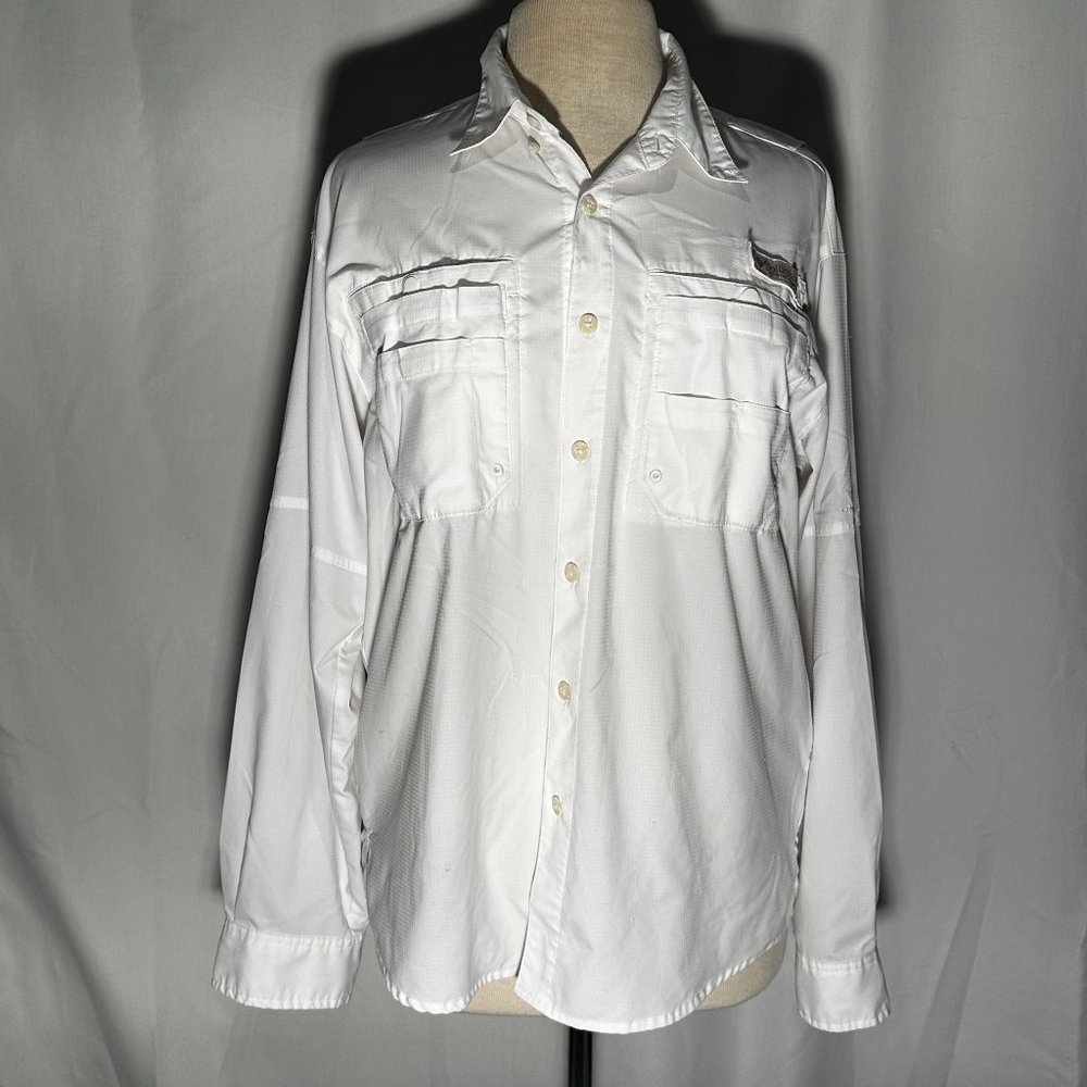 White Columbia Fishing Top Mens Size S